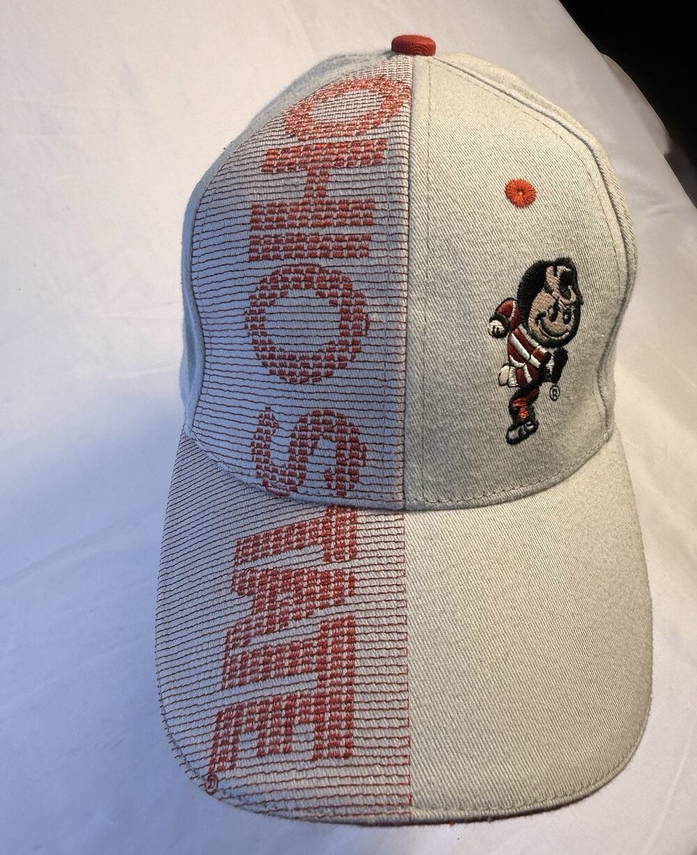 Vintage Donegal Bay Ohio State Buckeye Split Ballcap Vertical Script Brutus Hat
